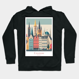 Cologne, Germany - minimalistic Vintage Retro Travel Poster Hoodie